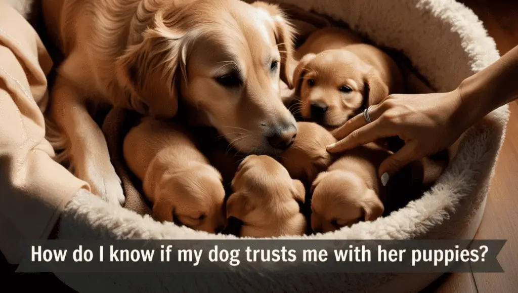 how do i know if my dog trusts me with her puppies