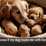 how do i know if my dog trusts me with her puppies