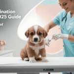 Vet explaining puppy vaccination schedule to a dog owner – 2025 guide